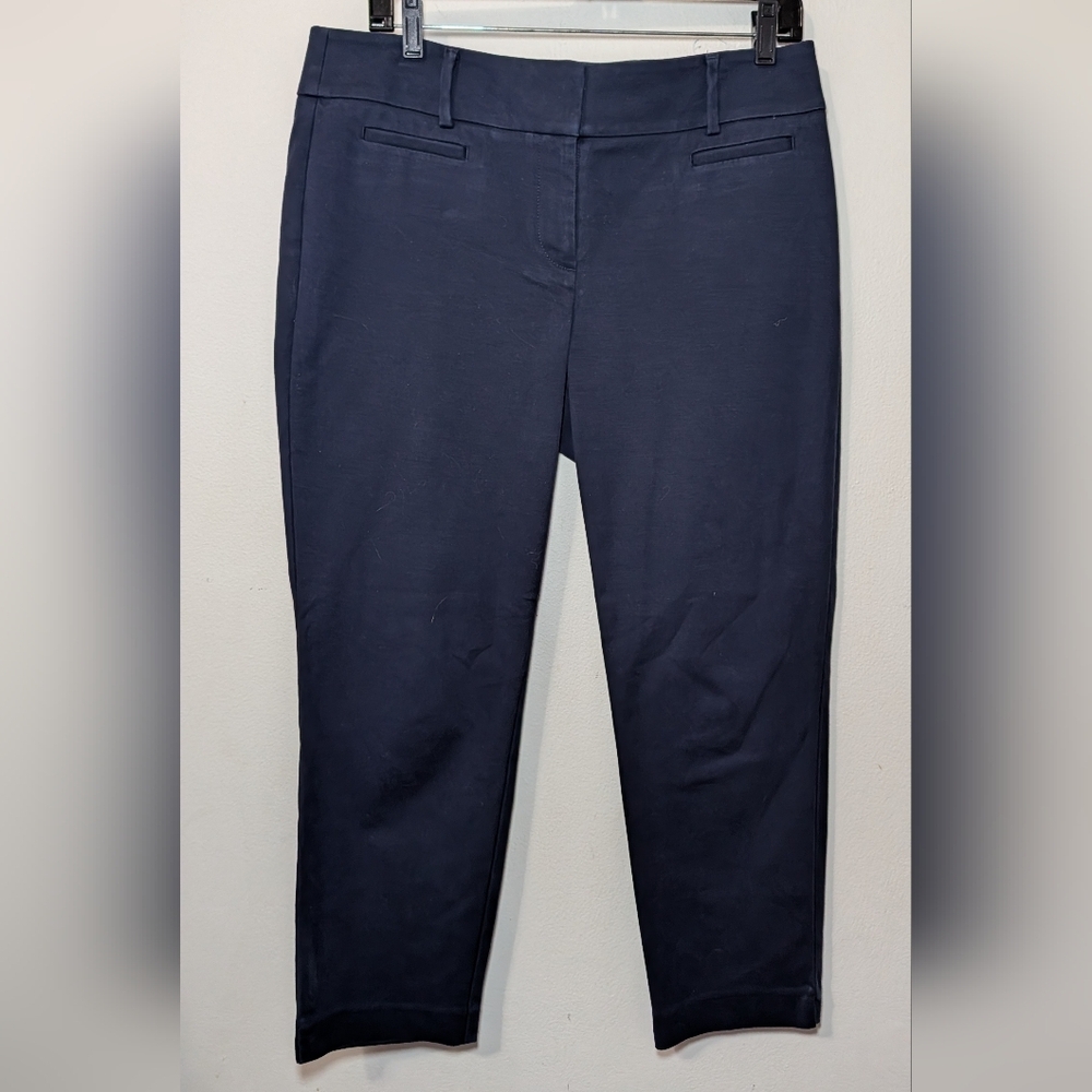 Loft The Riviera Pant Marisa Fit Navy Blue Cropped Stretch Office Women's Size 8